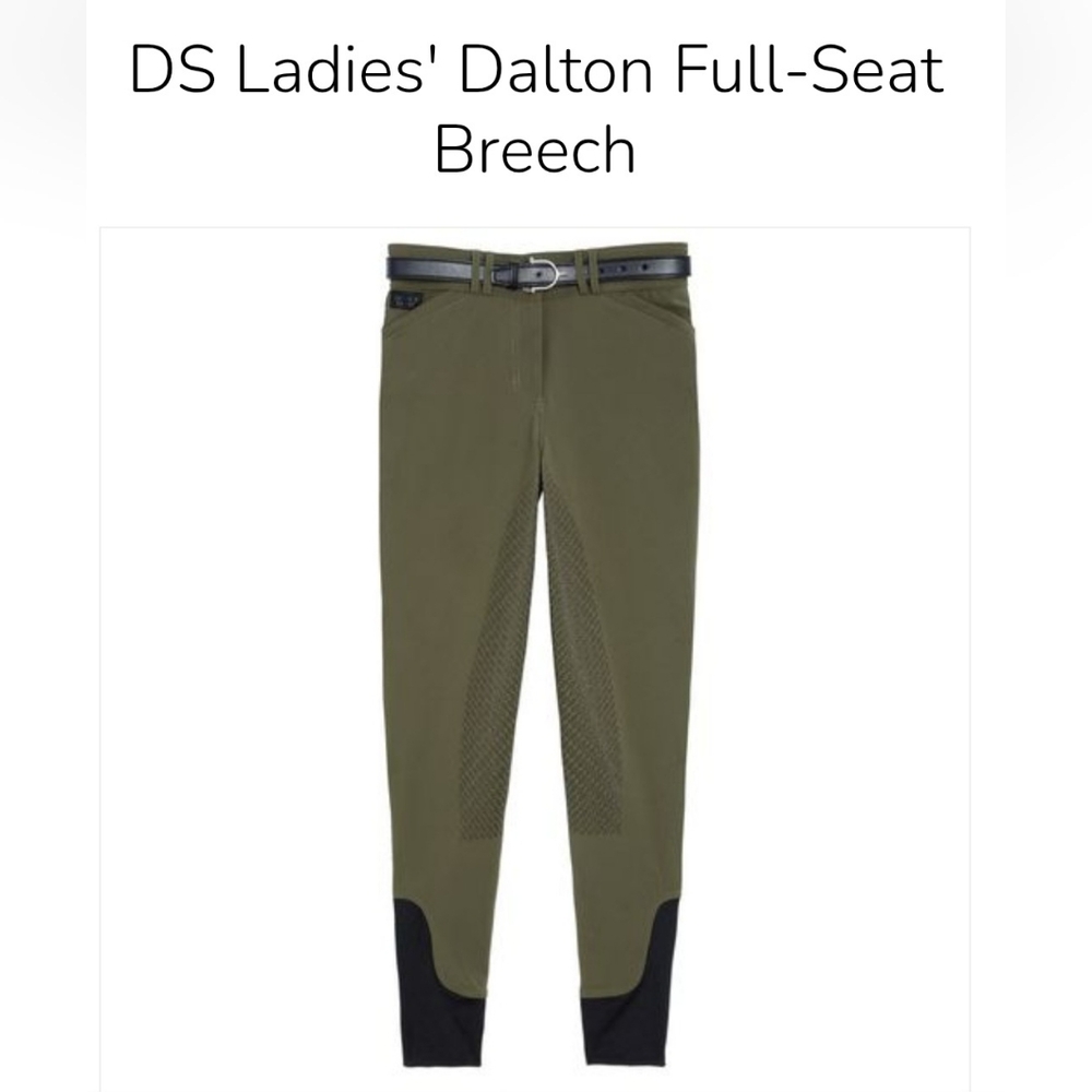 Dover Saddlery Ladies' Dalton Full-Seat Breech Riding Pants Olive Green Size 32